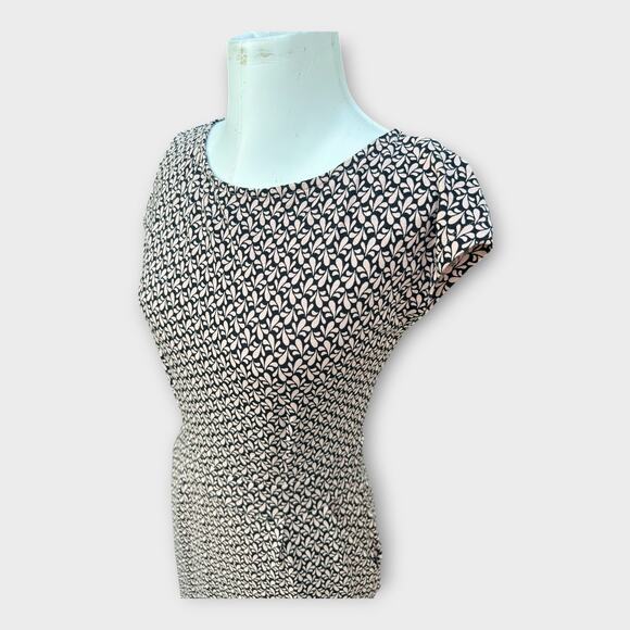 Boden Phoebe Black Tan Geometric Sheath Cotton Dress Knit Women's size 6 Long - Picture 5 of 10